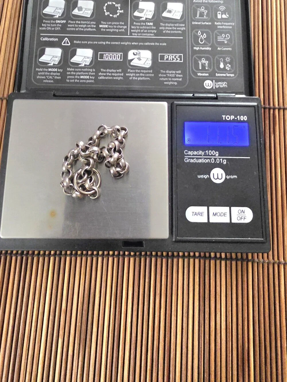 Sterling Silver Rolo Chain Bracelet (Vintage)